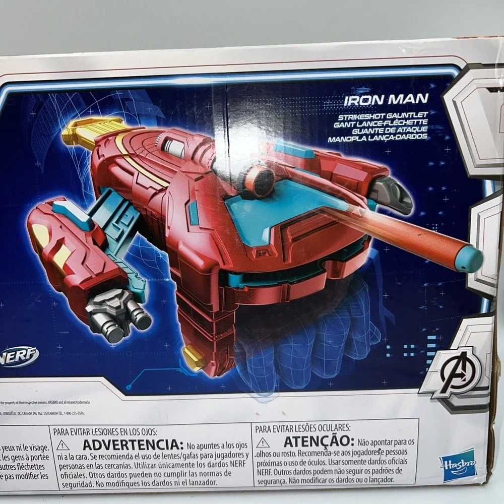 NERF Marvel Avengers Mech Strike Role Play Iron Man Strikeshot Gauntlet on Wrist